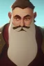 Placeholder: Medieval Fantasy Bearded strong man wearing a thick fur-lined merchant's coat, wearing gold rings, divine, halo, happy smiling, portrait, high definition, realistic, long hair, dynamic lighting, volumetric lighting, mustache, blond, arcane, wise, old