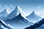 Placeholder: cartoon style snowy mountain in a blizzard with slightly dark skys 1102 x 513
