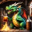 Placeholder: [funny picture of an smiling dragon in action] This dragon surrounded by bottles and barrels, known as Dracus the Drunken, this alcoholic dragon lights his foul, alcohol-laden breath and spits out long flames