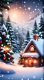 Placeholder: Christmas background for mobile, realistic, 4K, snow, christmas villige