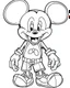 Placeholder: outline art for Mickey Mouse coloring page, Japanese manga style, cartoon style, cute face, white background sketch style, full body is a must, only use outline, clean line art, no shadow, bold outline