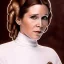 Placeholder: extremely detailed 8k hyperspace wallpaper,complete and photo realistic detailed head to waist stunning photo realistic portrait of carrie fisher as Princess Leia in star wars with Symmetrical, soft, fine, warm, photo realistic hair, brown eyes, professional majestic photo realistic painting by Ed Blinkey, Atey Ghailan, by Jeremy Mann, Greg Manchess, Antonio Moro, trending on ArtStation, Intricate, High Detail, Sharp focus, dramatic, by greg rutkowski,