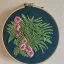 Placeholder: ferns in embroidery hoop, intricate, highly detailed