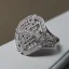 Placeholder: platinum and diamond filigree art noveau ring, breathtaking, highly ornate, delicate, intricate, photorealistic, high fashion, fine jewellery, luxury, designer