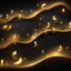 Placeholder: Glowing Wavy Mini Golden Musical-Notes In A Dark Fantasy Background.