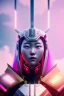 Placeholder: portrait, Asian cyborg woman, samurai warrior :: symmetry photography, cyberpunk style, pink hair, perfect eyes, samurai helmet, samurai army, katana, japanese traditional pattern, pink, white, black, glow eyes, cinematic, Ultra realistic, dark scene, soft color, highly detailed, unreal engine 5, RTX, ultra detail, 3d, finely drawn, high definition.