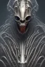 Placeholder: evil predator with crown, alien, brutal face, tron, head, burn eyes, 8k, finely detailed, dark light, photo realistic, hr giger, cyberpunk