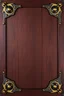 Placeholder: darker wood panel background, framed by decorative western style brass elements in each corner