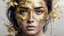 Placeholder: Portrait, Woman, Cracked Face, Partial Gold Leaf, Beautiful