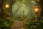 Placeholder: wooded forest stone lantern path