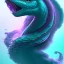 Placeholder: teal and purple smoke, detailed, realistic, 4k