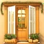 Placeholder: Pumpkin house with window, door, Balcony