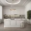 Placeholder: hotel kitchen, modern classic style, white colors, 3d