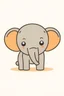 Placeholder: a simple of a cute elephant, in a drawing style