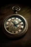 Placeholder: Generate an image of an antique pocket watch with a patina finish, displayed on a weathered leather surface with subtle, natural lighting."