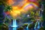 Placeholder: island waterfall palms twigs spring sunset rainbow bridge birds