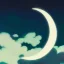 Placeholder: a large crescent moon with sparkles, dark, hazy, macro photography, tilt shift blur, high definition, 8k, beautiful, night sky, wind, stars, detailed, night