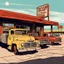 Placeholder: a colored sketch of a vintage TruckStop