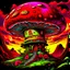 Placeholder: A fantabulous black, green and red (((mushroom tower house))) erected atop a (geologic pillar), surrounded by the uncanny imaginative ((( swirling skies))), offset by the stark hues of a (neon-tinged nebulous space scape), within. captured by the hand a skilled master painter with a focus on (softly blurred compositions and voluminous lighting).