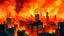 Placeholder: idyllic city scape on fire