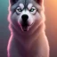 Placeholder: Husky, neon pink eyes, 8K, cinematic lighting, sharp focus, masterpiece, expert