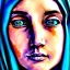 Placeholder: Cloaked woman, portrait, painterly, highly detailed, close up