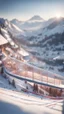 Placeholder: a ski jump arena made like a web, bokeh like f/0.8, tilt-shift lens 8k, high detail, smooth render, down-light, unreal engine, prize winning