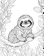 Placeholder: create a 2d black outline, "safari smiling cartoon sloth on a branch coloring book for kids", coloring page, low details design, black contour, coloring page design, simple background, colorful , card style, coloring page for kids, white background, sketch style, safari landscape, cartoon style