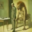 Placeholder: a chimera in a subliminal room, a chimera in a subliminal room, depicted by balthus