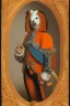 Placeholder: Half parrot half human in a 1700s Orange Dutch uniform in a Dutch cafe