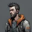 Placeholder: man,, looking serious, comic book, post-apocalypse, grey background