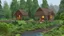 Placeholder: cottage in a woodland with pathway and river