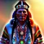 Placeholder: native American chief, cyberpunk setting