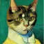 Placeholder: Portrait of a cat by Van Gogh