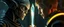 Placeholder: Close-up confrontation between an ancient alien outcast leader synth and a space broker, standing only a meter apart, intense eye contact, glowing crystalline rod between them, anger mixed with sadness, dramatic facial expressions, shallow depth of field, cinematic lighting, stylized 3D anime, airbrush painting, crisp outlines, escher , rembrandt and titian, fallout 4