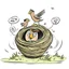 Placeholder: bird nest cartoon