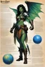 Placeholder: character concept sheet with AD&D statistics and characteristics, [illustration by Jeff Easley] playable class of rocky shape shifting earth faerie
