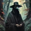 Placeholder: plague doctor, rugged, black robes, anime art,forest in the background, by Olivier Ledroit, by Carne Griffiths, beeple, by Alphonse Mucha, by Michael Garmash, artgerm, smooth, oil on canvas, pltn style, vector, softbox, TXAA, shimmering light, trending on artstation, pixiv polycount art, behance hd, lightwave, organic tracery, intricate motifs, sharp focus, ultra detail, 8K resolution