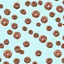 Placeholder: a polka dot pattern of retro cartoon style powdered donuts , single line weight