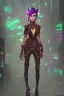 Placeholder: steampunk elf in a neon dystopian city