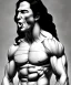 Placeholder: native american warrior, long black hair, big muscles, face up, mouth wide open, scream face, shirtless, looking to the sky