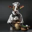 Placeholder: Cow in cooking clothes