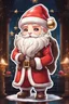 Placeholder: Cute Chibi santa-claus in 8k sticker, style of fairy academia, hug big Chocolate, intricate details, highly detailed, high details, detailed portrait, masterpiece,ultra detailed, ultra quality