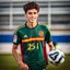 Placeholder: 85mm DSLR color photography of a very detailed headshot fitting all of head and hair in frame. 19-year-old Spanish soccer player, and with no facial hair and has no facial hair, has short and black hair with a small smile, grey background his from catalan