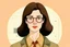 Placeholder: Wes Anderson cartoon of a dark haired and brown eyed woman without glasses who is a feminist and also a web developer