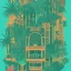 Placeholder: tropical city, latino, plants, streets, risograph poster, flat design, 2 colors