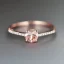 Placeholder: delicate thin ring with tiny diamonds and morganite, rose gold, thin ring