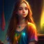 Placeholder: pretty girl, conventionally attractive, bright clothes, realism, dreamy, tight top, age 13, sorcerer