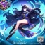 Placeholder: Clear focus,High resolution, black long fluffy hair, long fluffy bangs, purple eyes, wearing a magical uniform outfit, front hair cover eyes, wearing a short skirt, full body, splash art