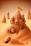 Placeholder: sandcastle town cute on mars